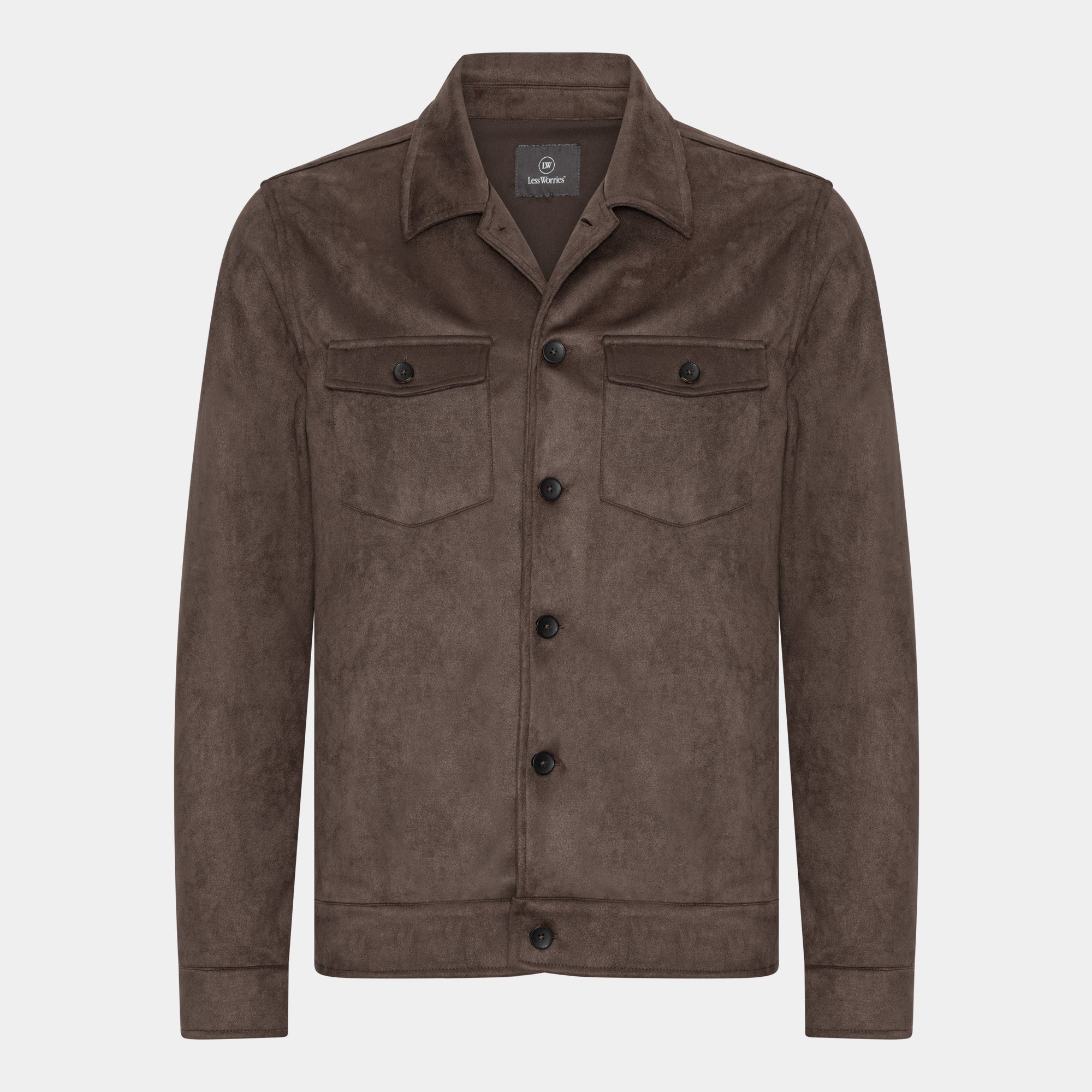 Brown Suede Touch Overshirt