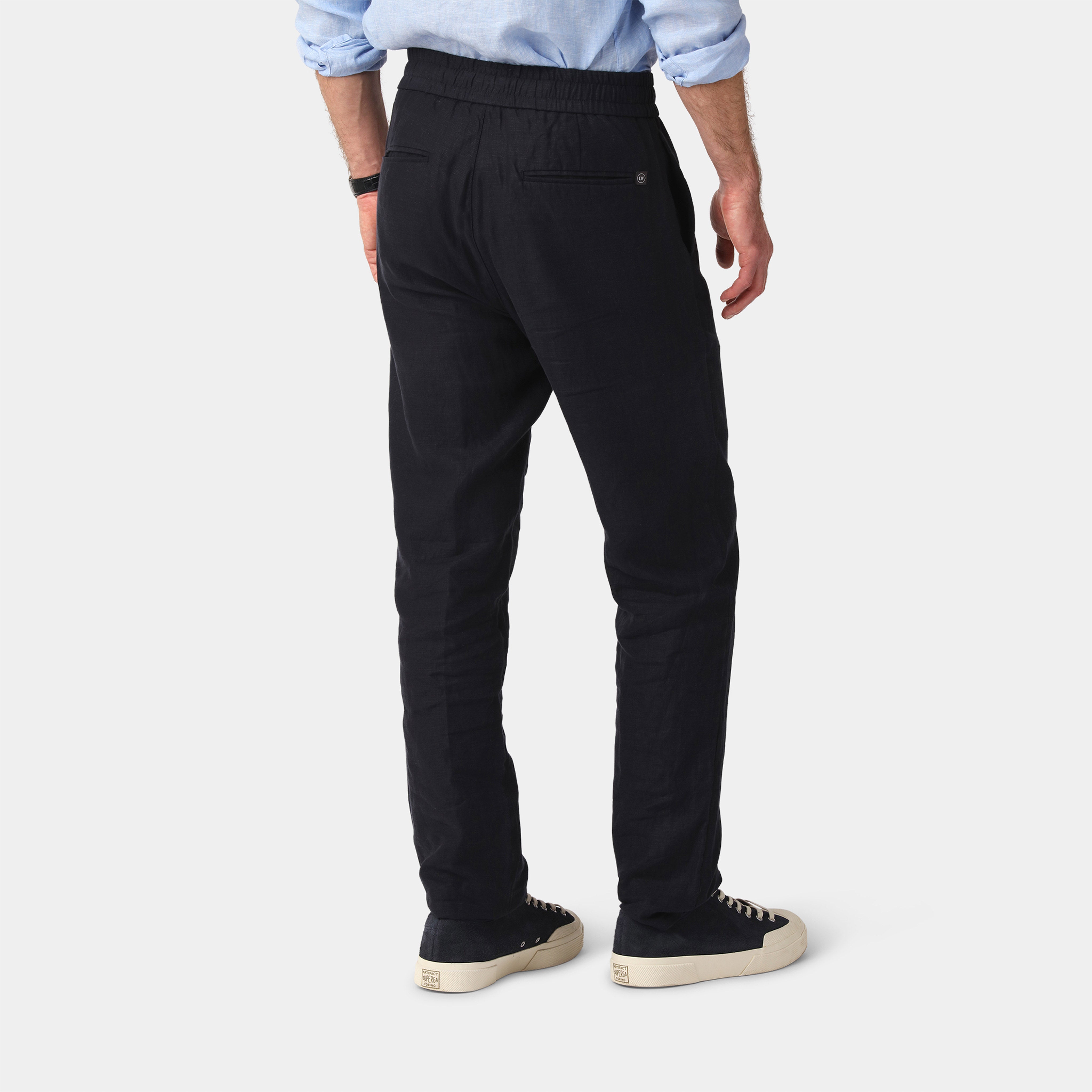 Navy Linen Trousers - 100% Linen