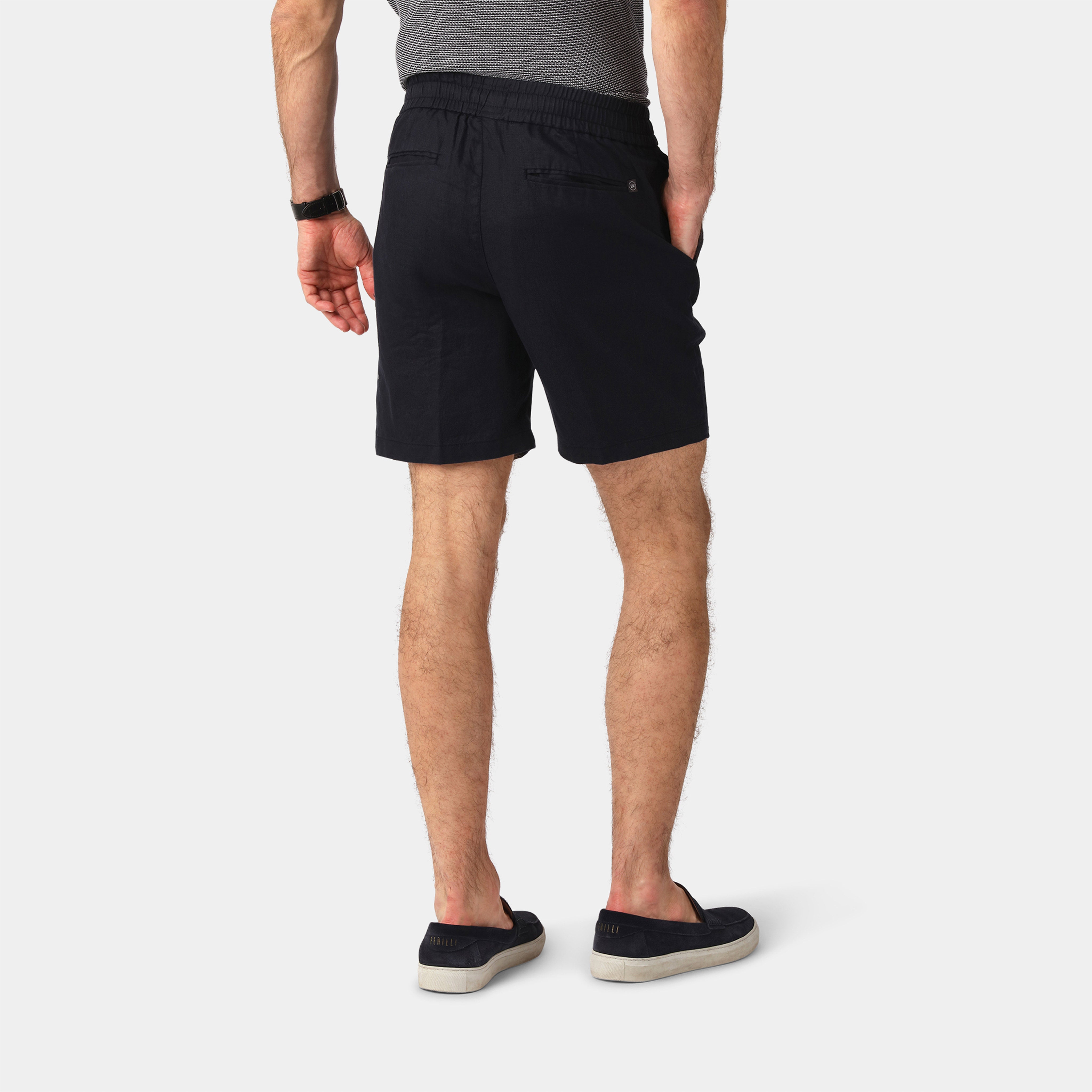 Navy Linen Shorts - 100% Linen