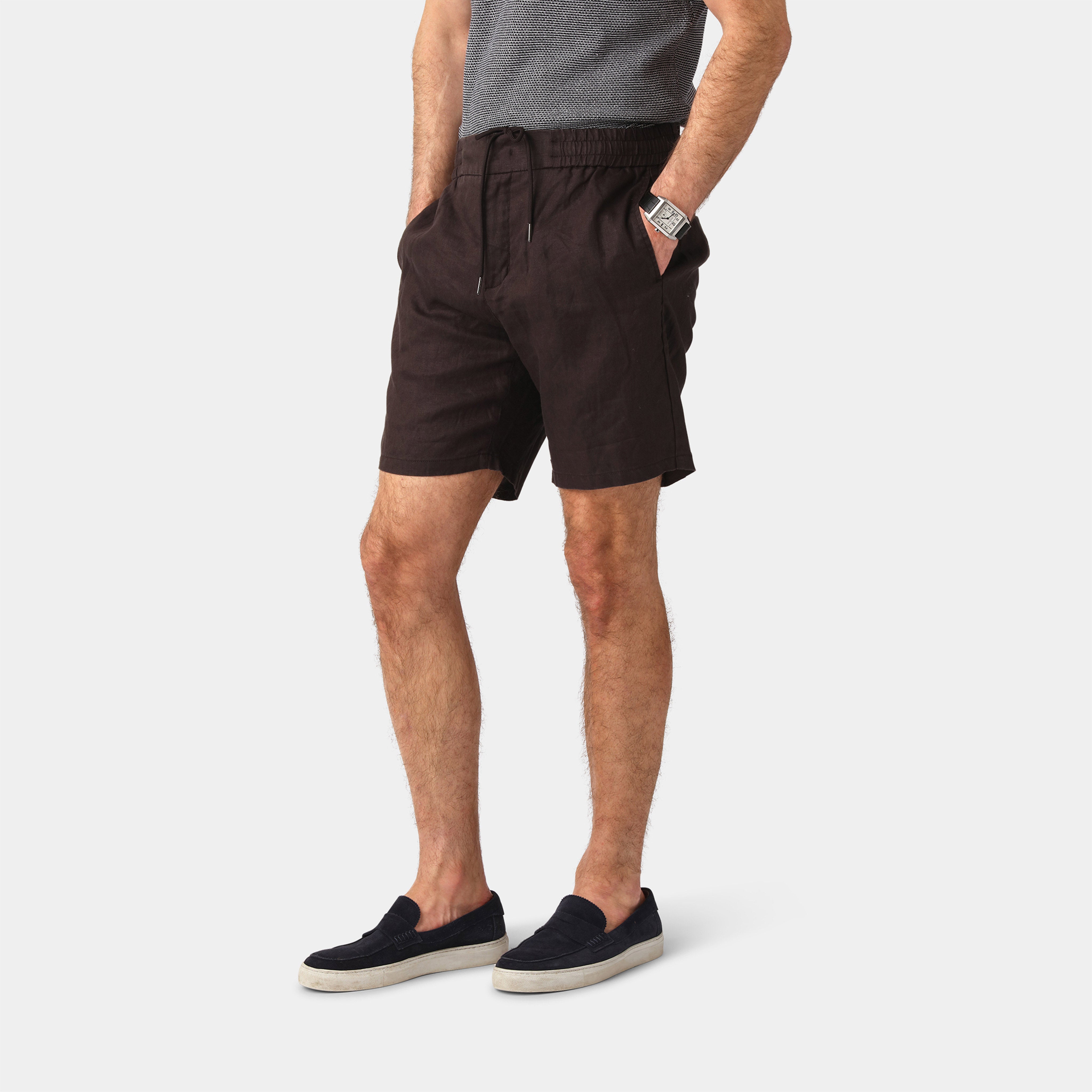 Brown Linen Shorts - 100% Linen
