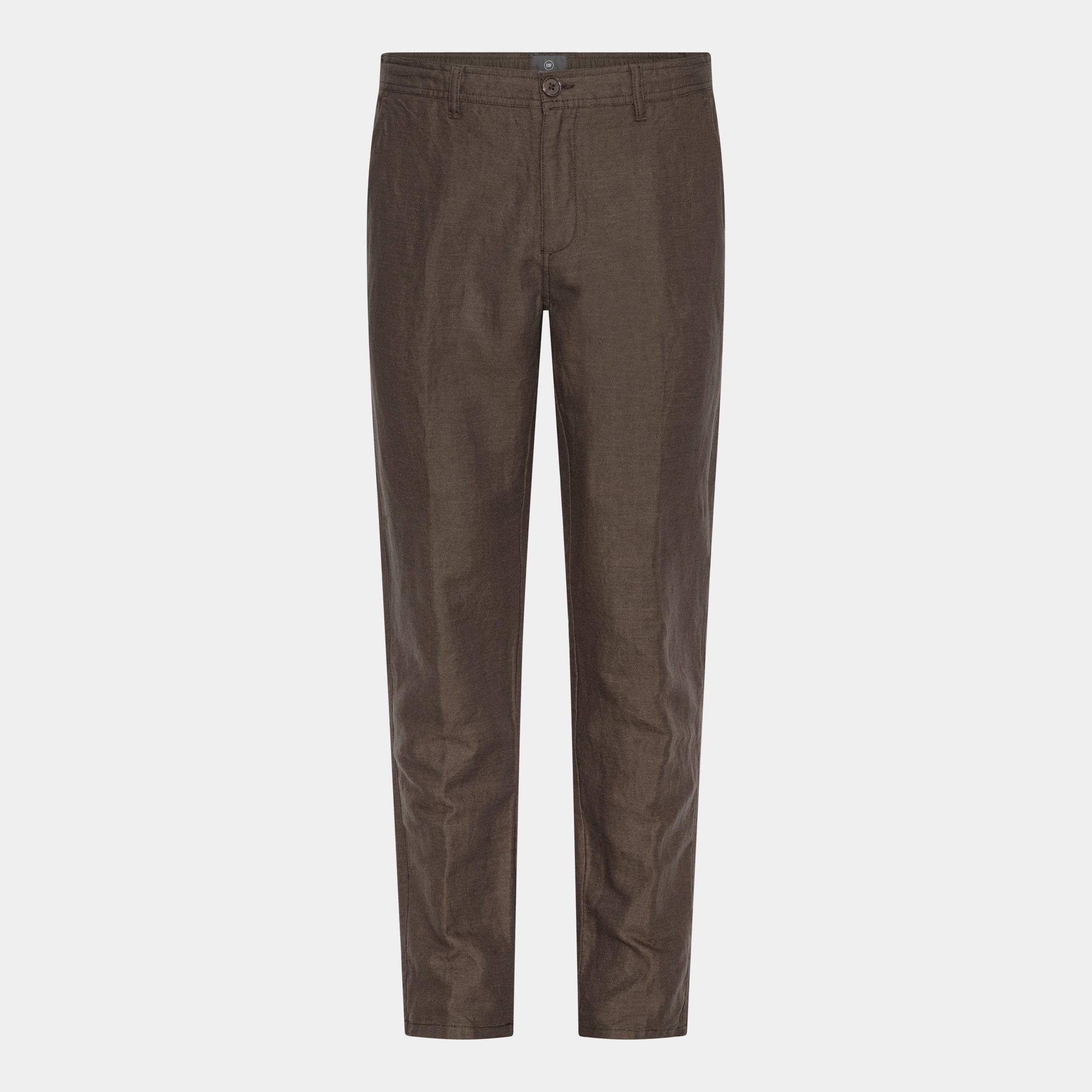 Brown Linen Blend Pants