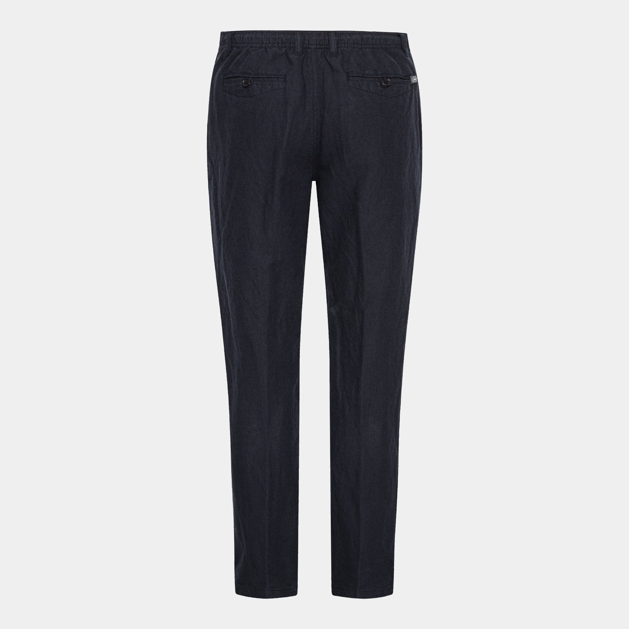 Navy Linen Blend Pants