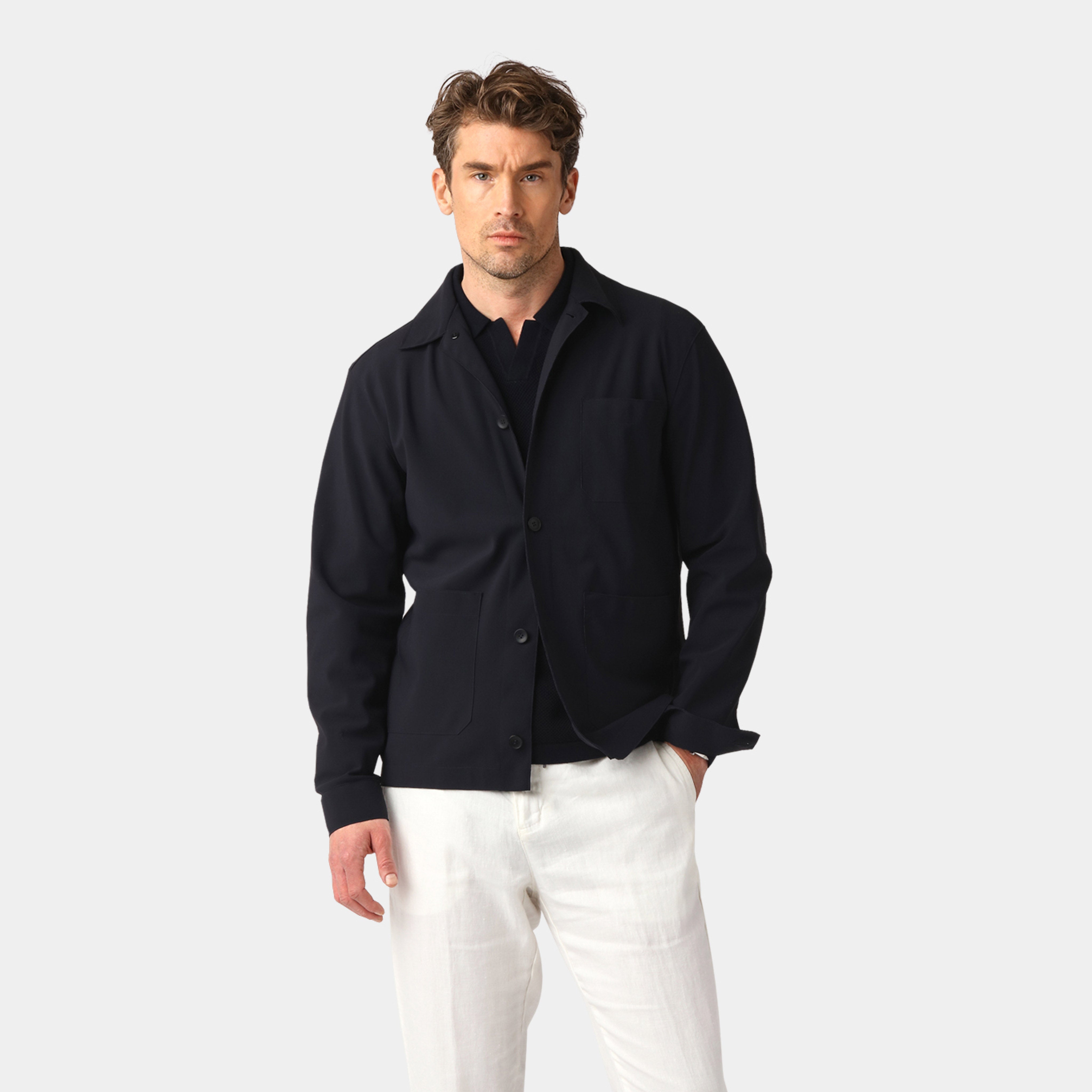 Navy Tech Overshirt – Stretch Fabric