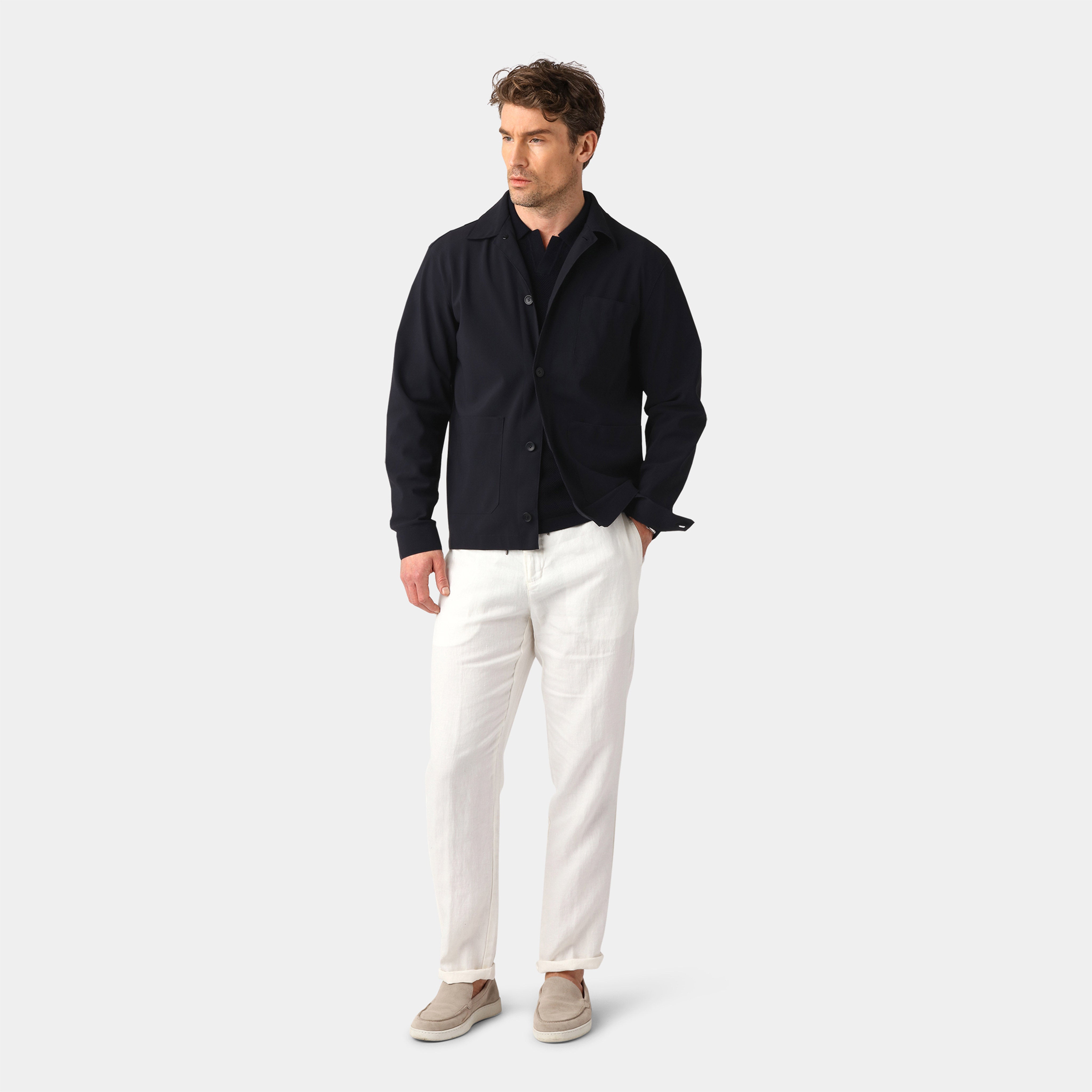 Navy Tech Overshirt – Stretch Fabric