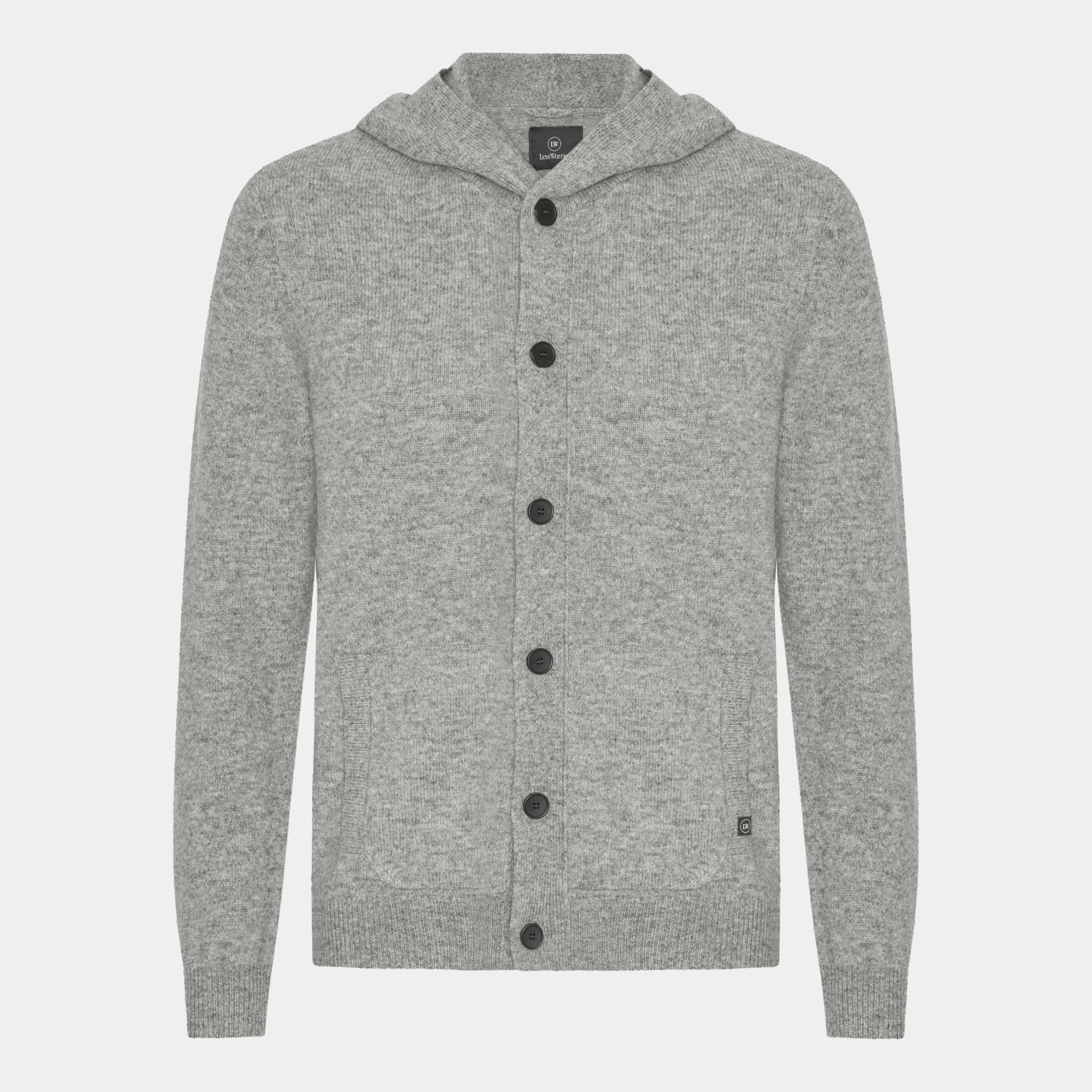 Gråmelerad Cardigan Hoodie