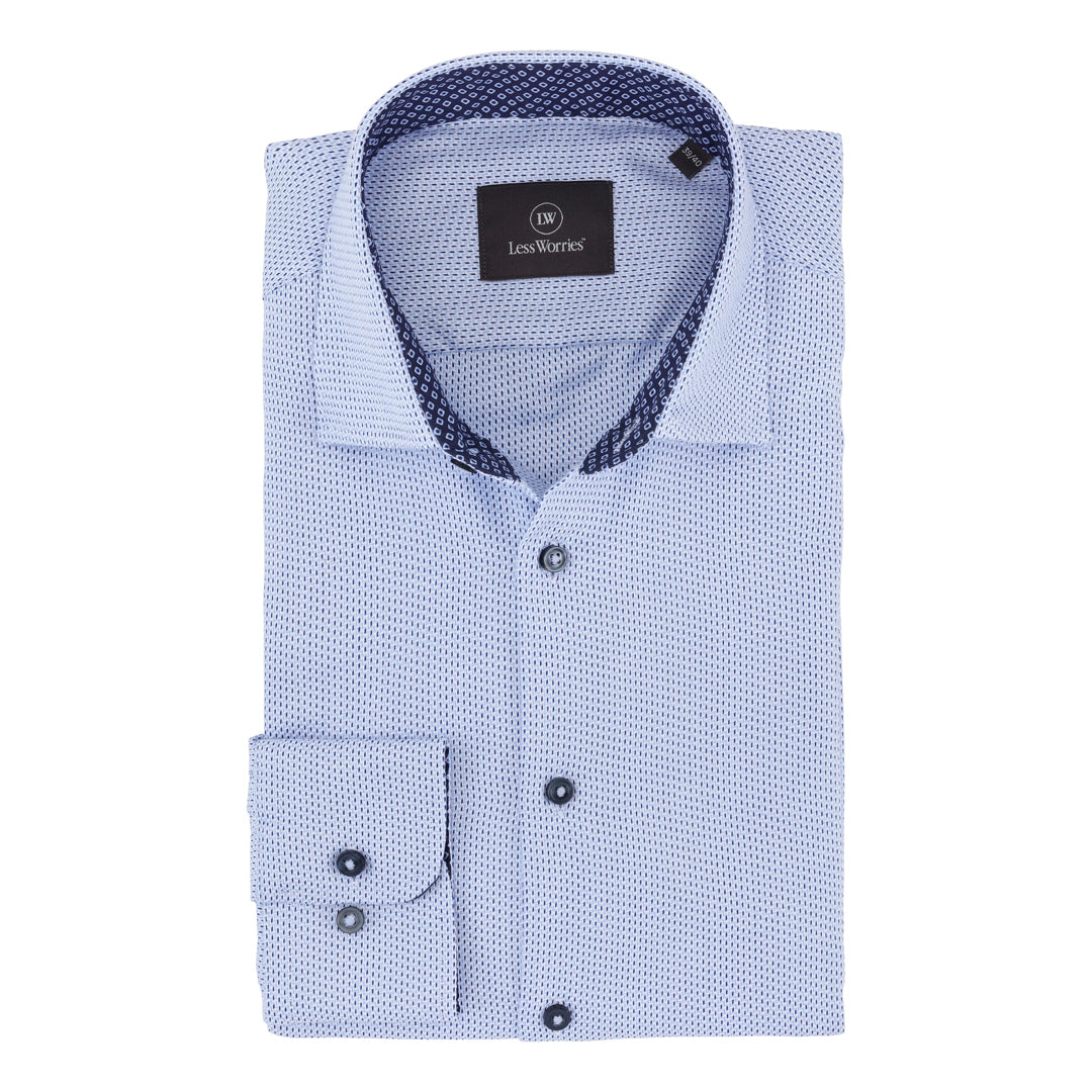 Blue Mini Dobby Premium Twill Shirt