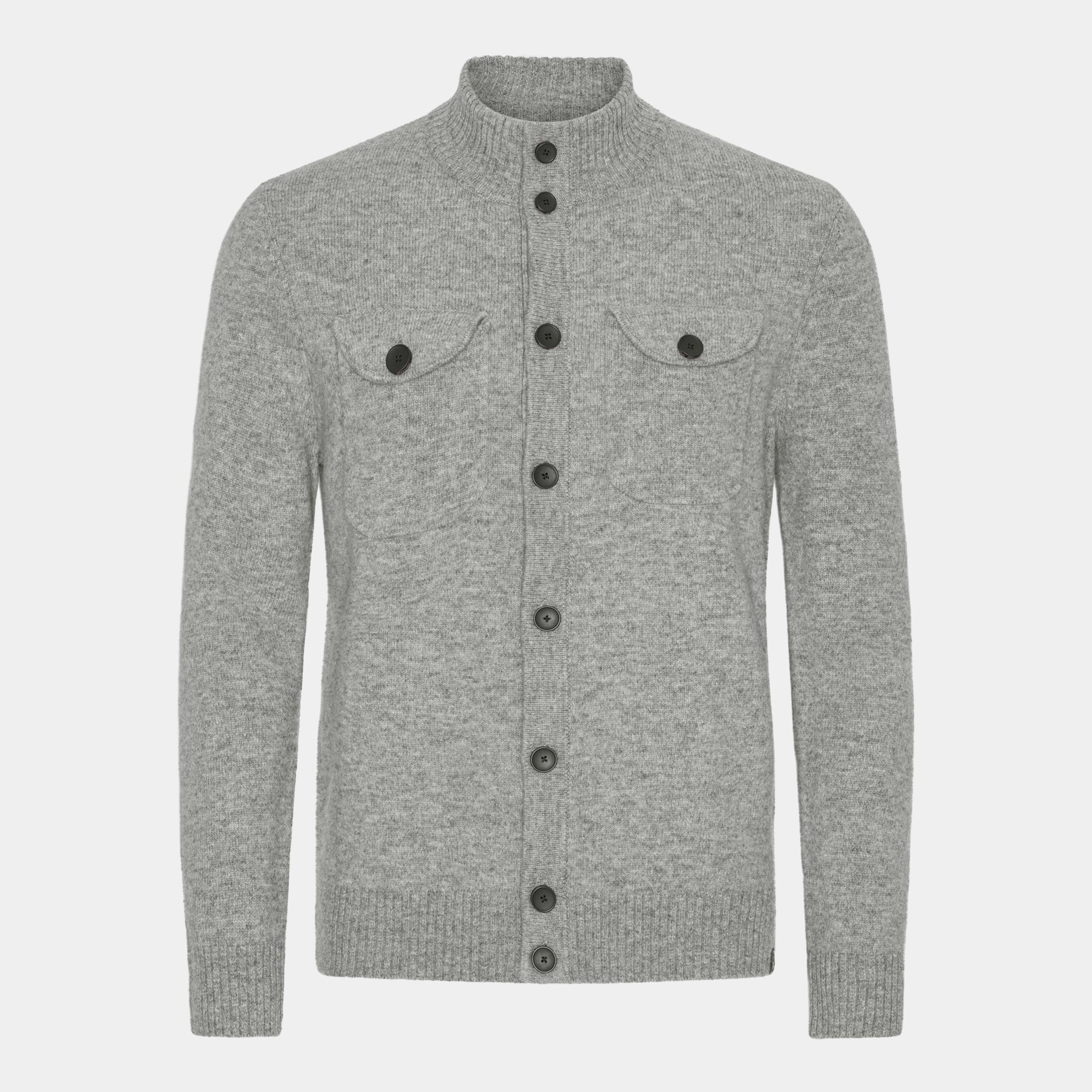 Ljusgrå Turtleneck Cardigan