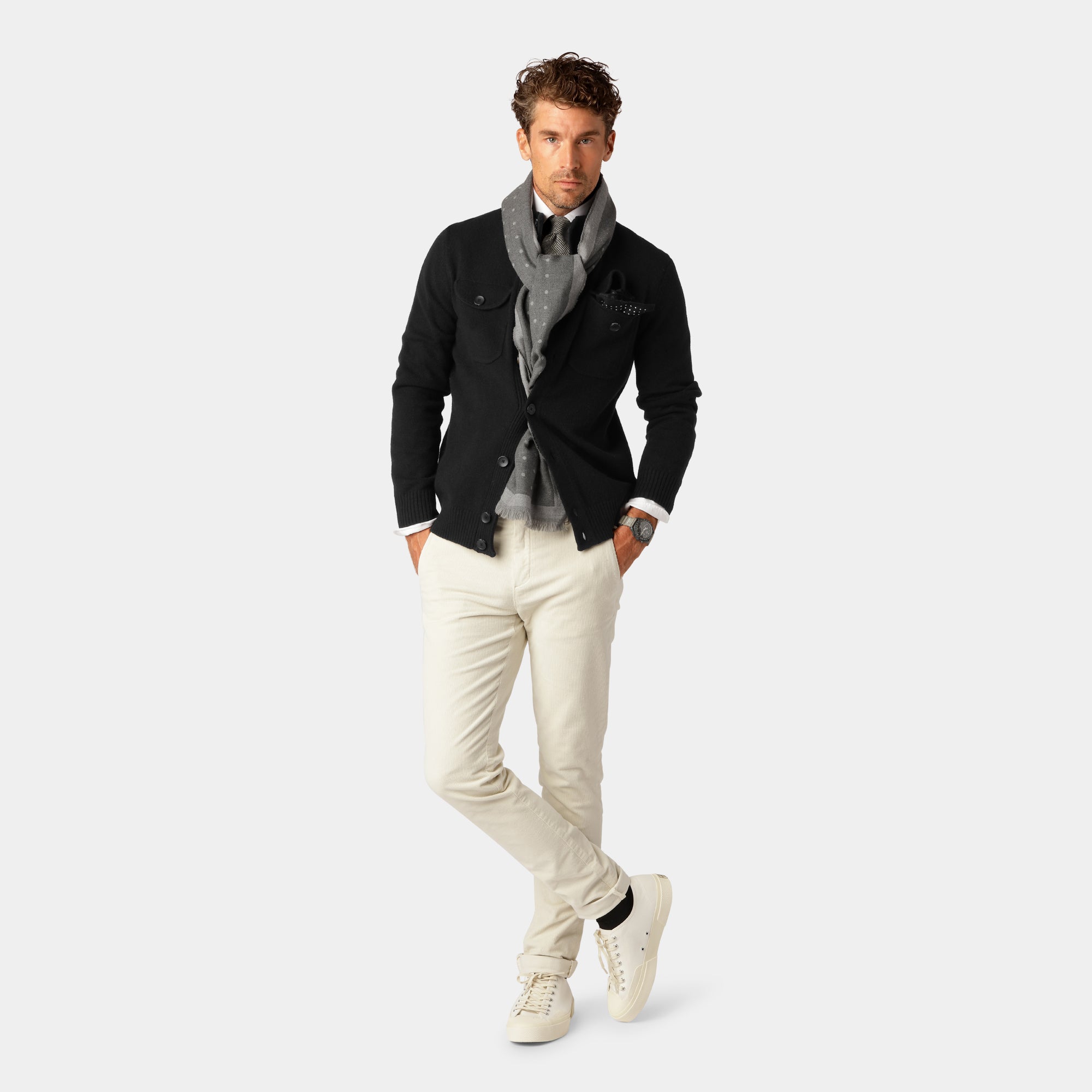 Svart Turtleneck Cardigan