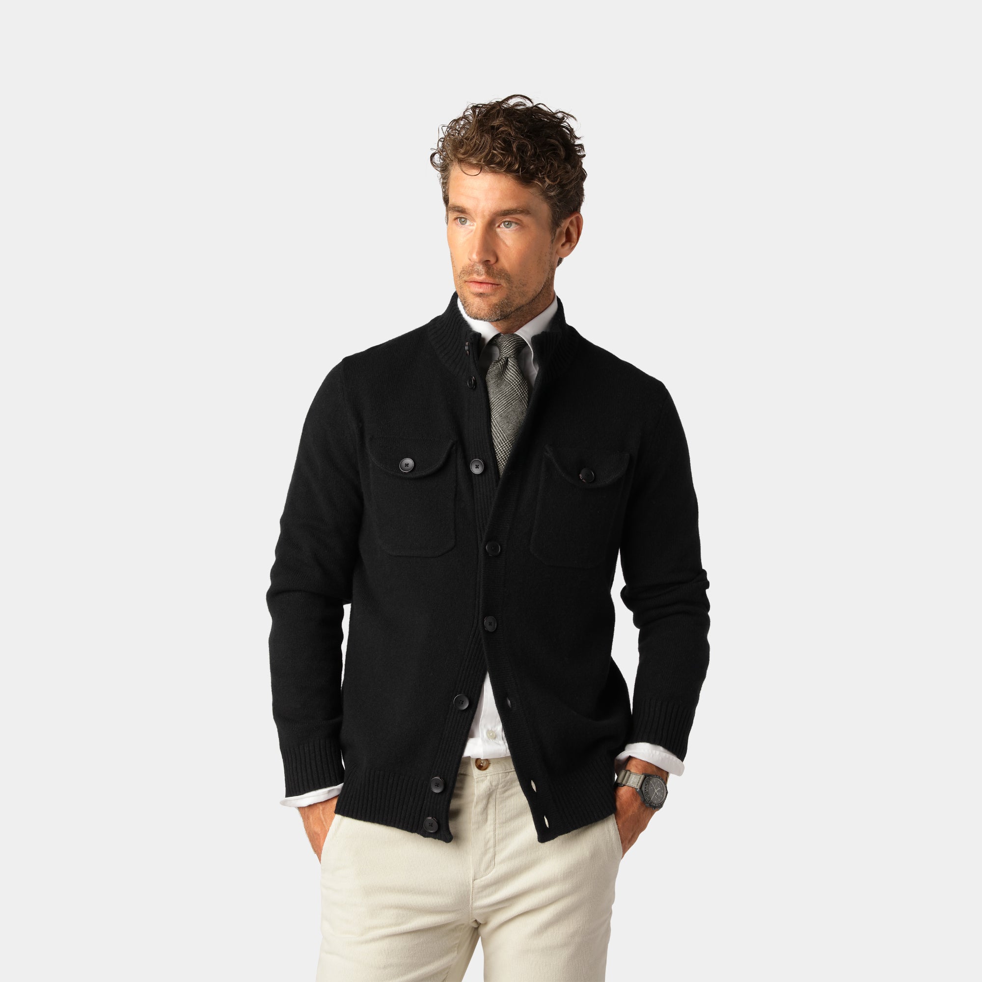 Svart Turtleneck Cardigan