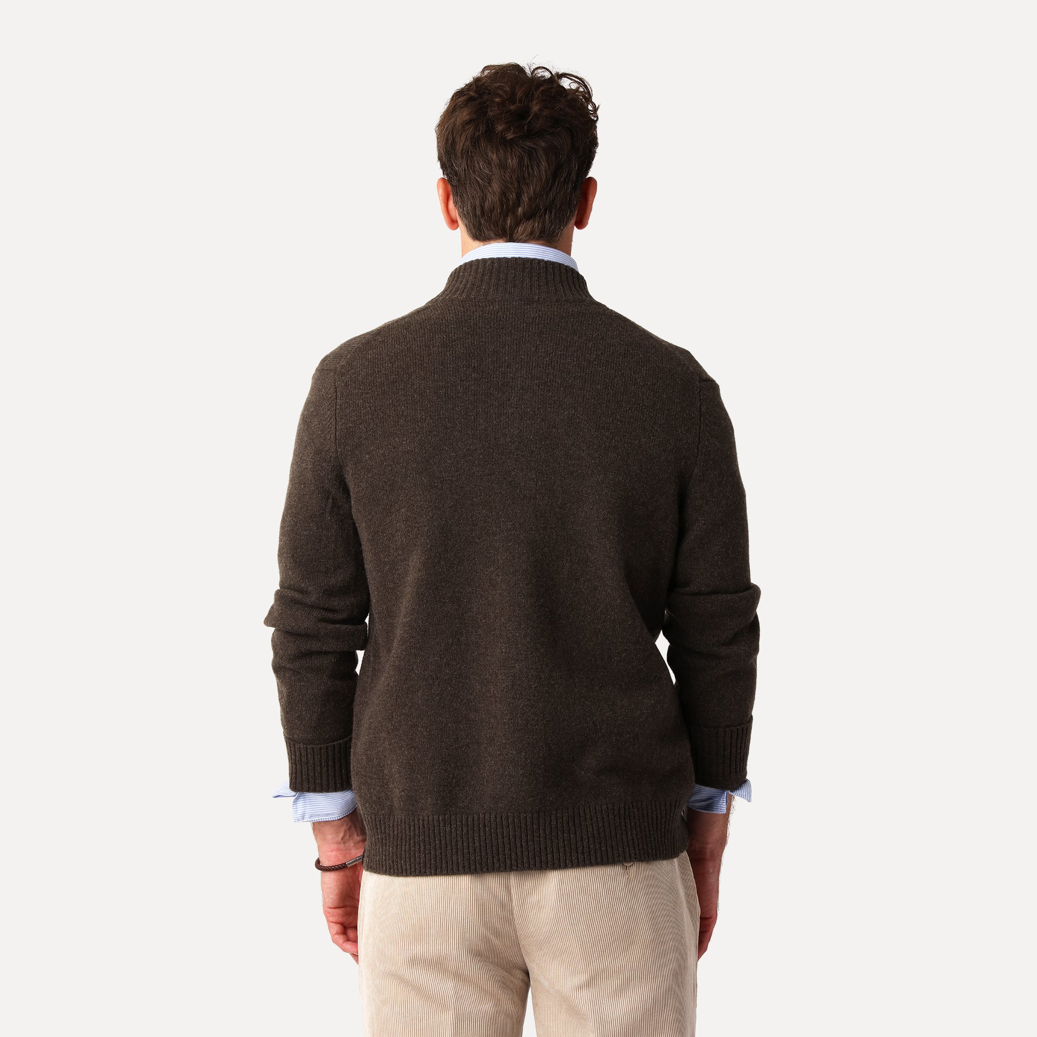 Cardigan med Fickor, Chokladbrun