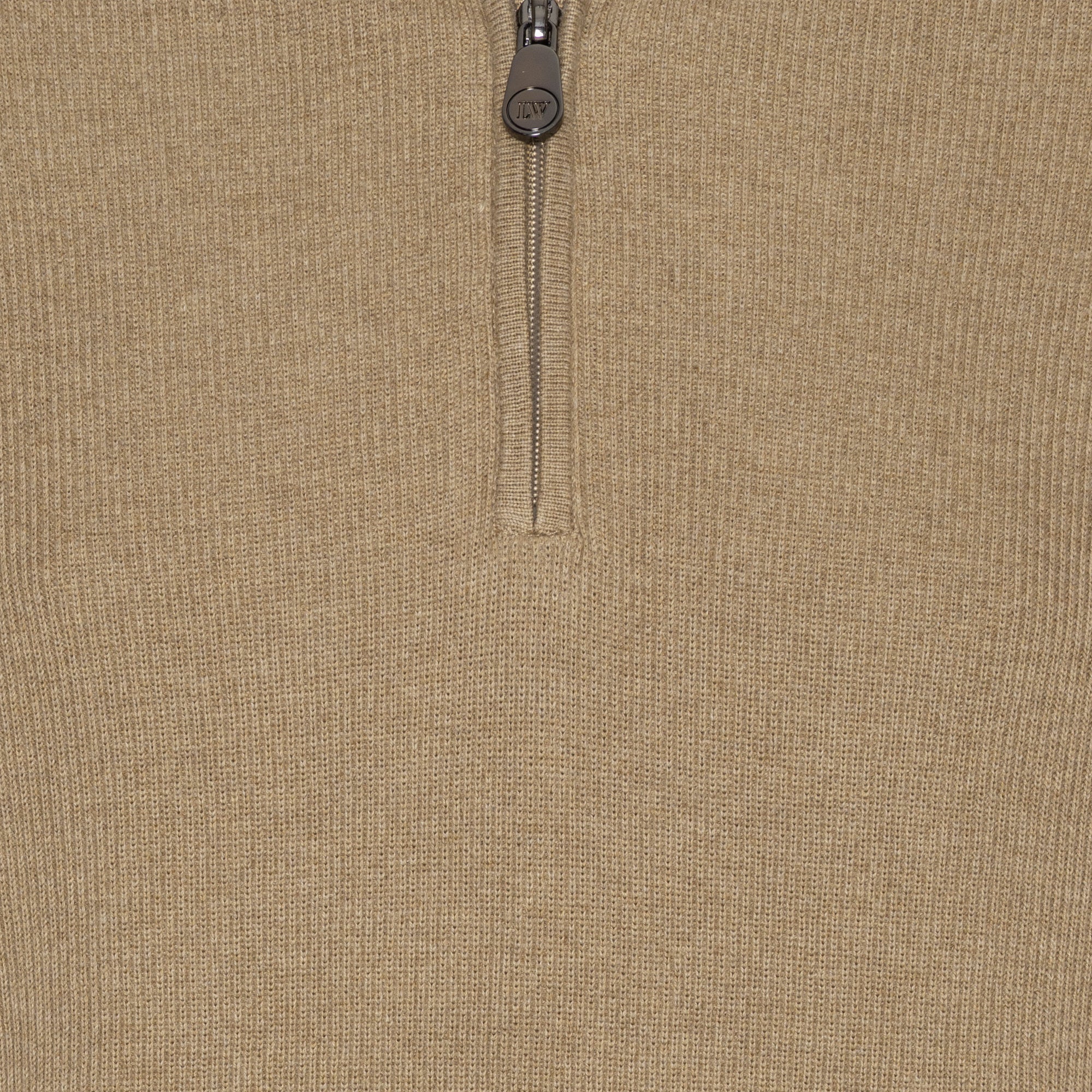 Sand stickad Half-Zip-tröja