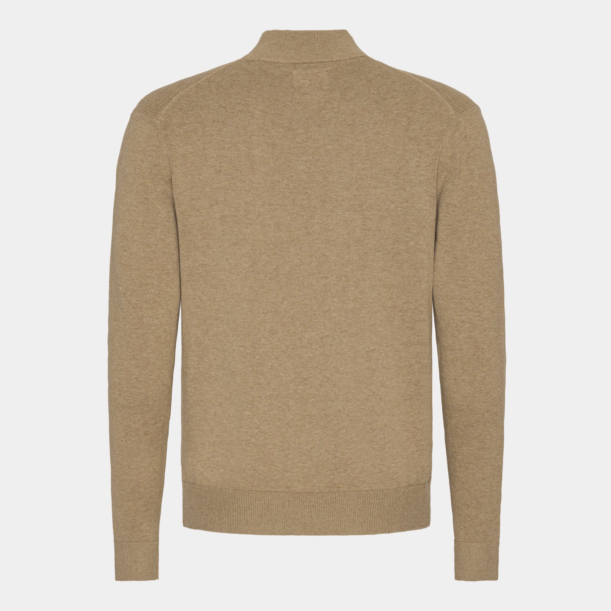 Sand stickad Half-Zip-tröja