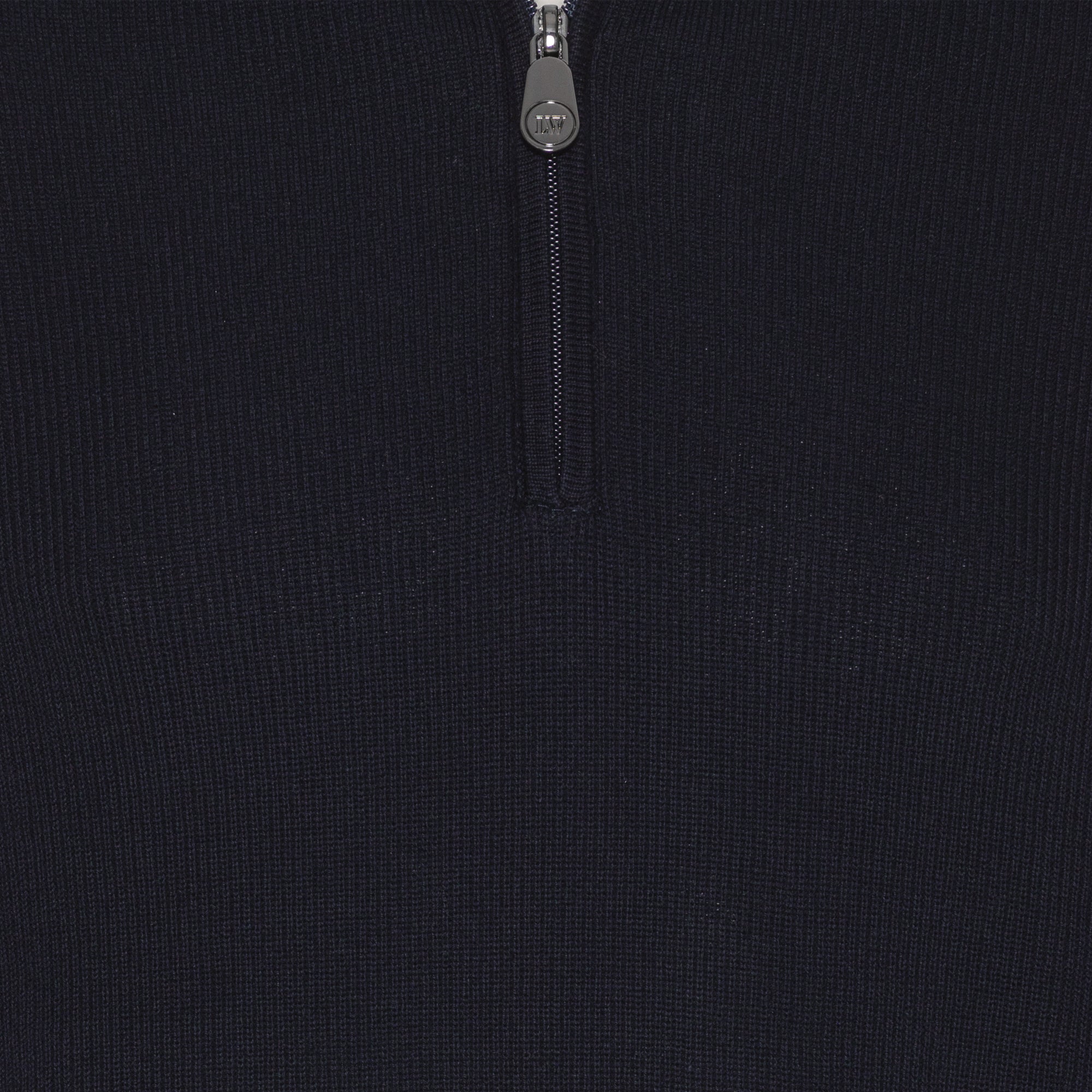 Marinblå stickad Half-Zip-tröja