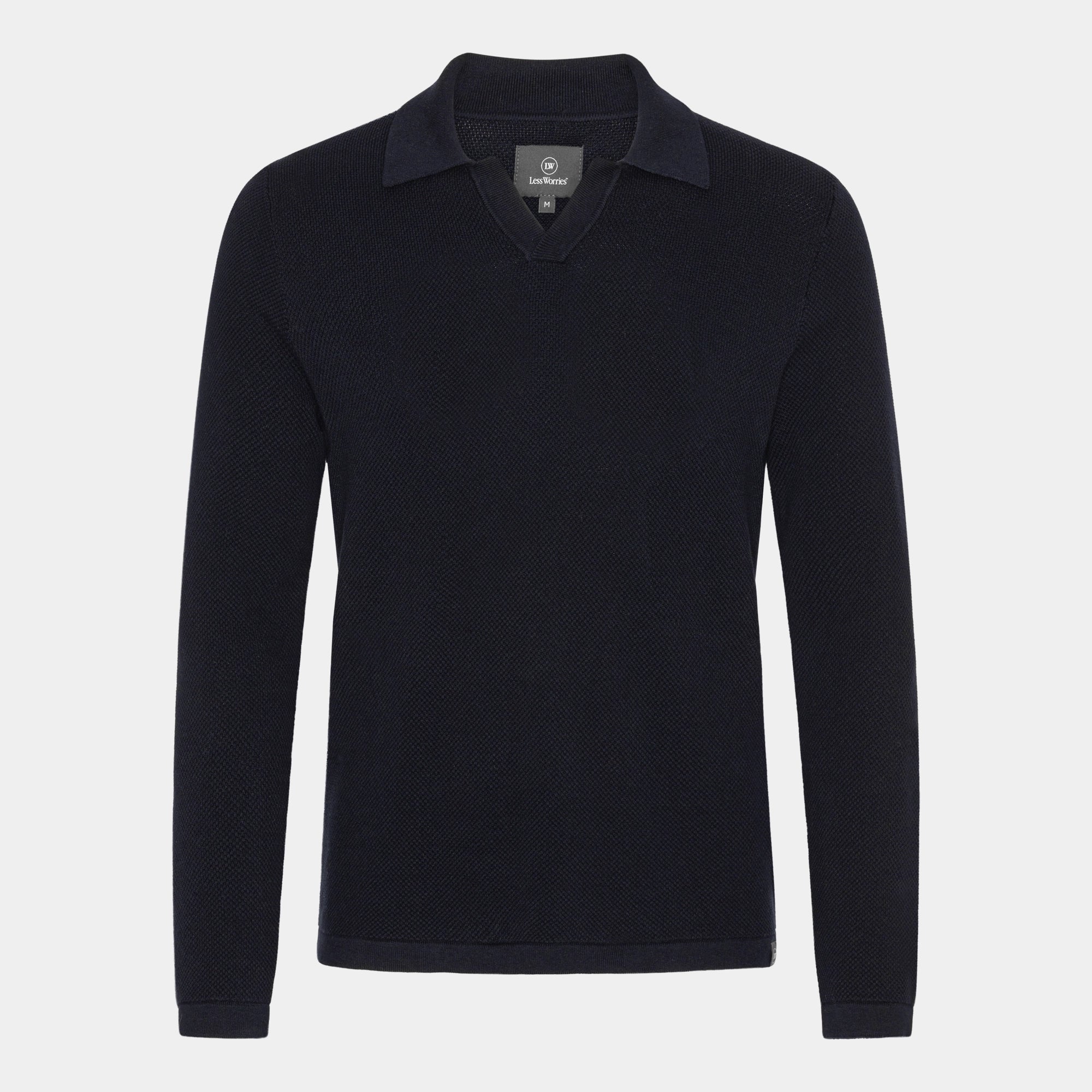 Marinblå Cotton Bowling Collar