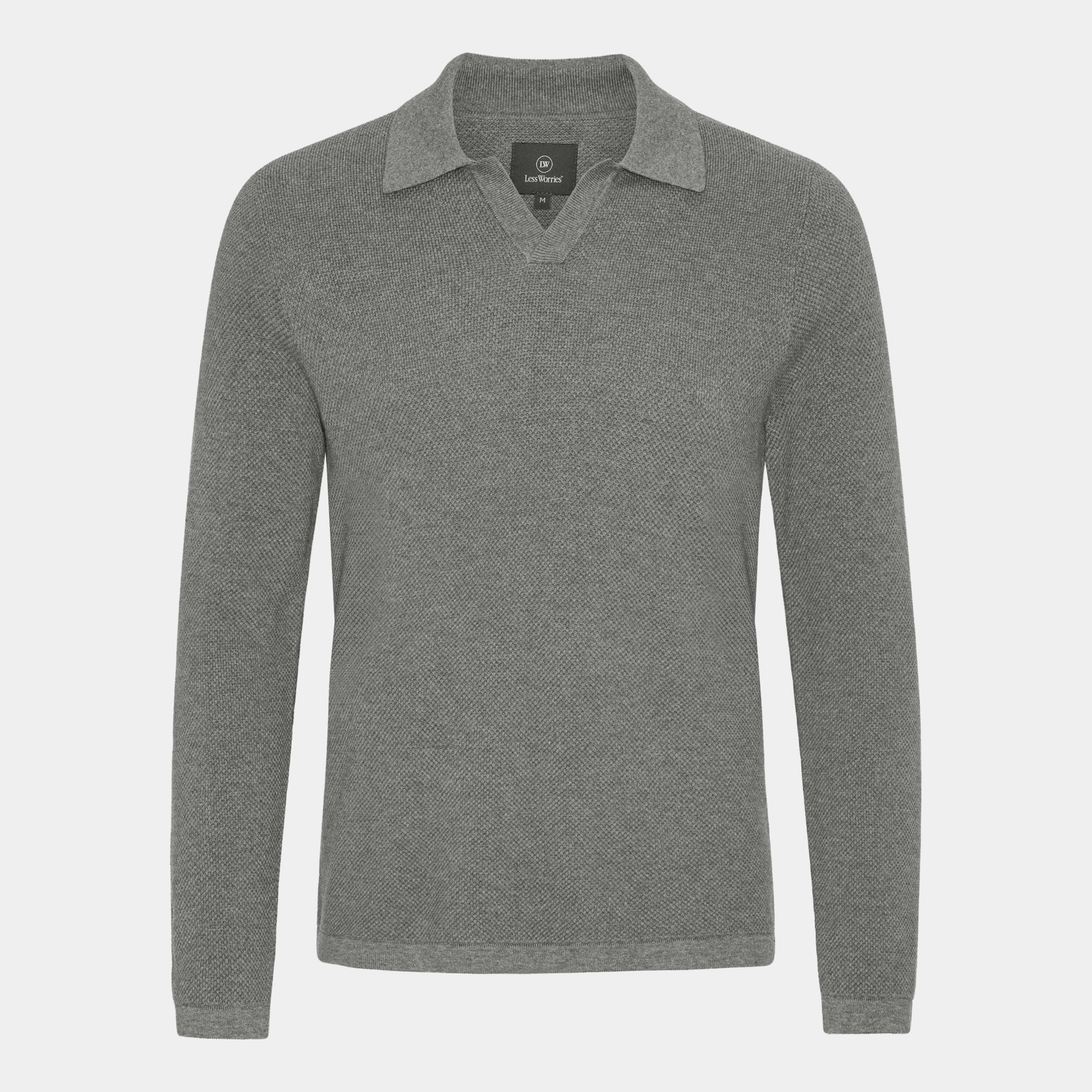 Grå Cotton Bowling Collar