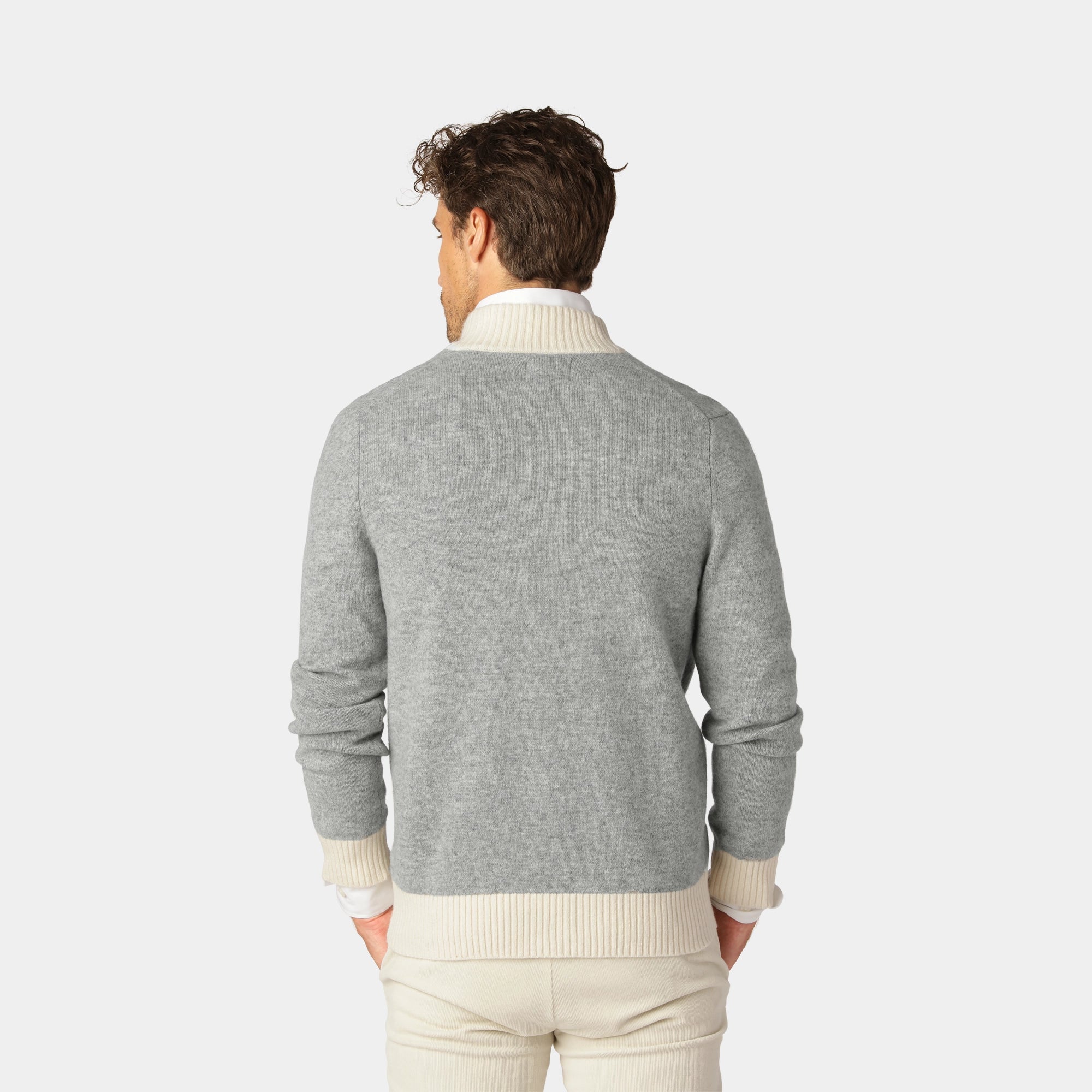 Grå Cardigan Two Color 