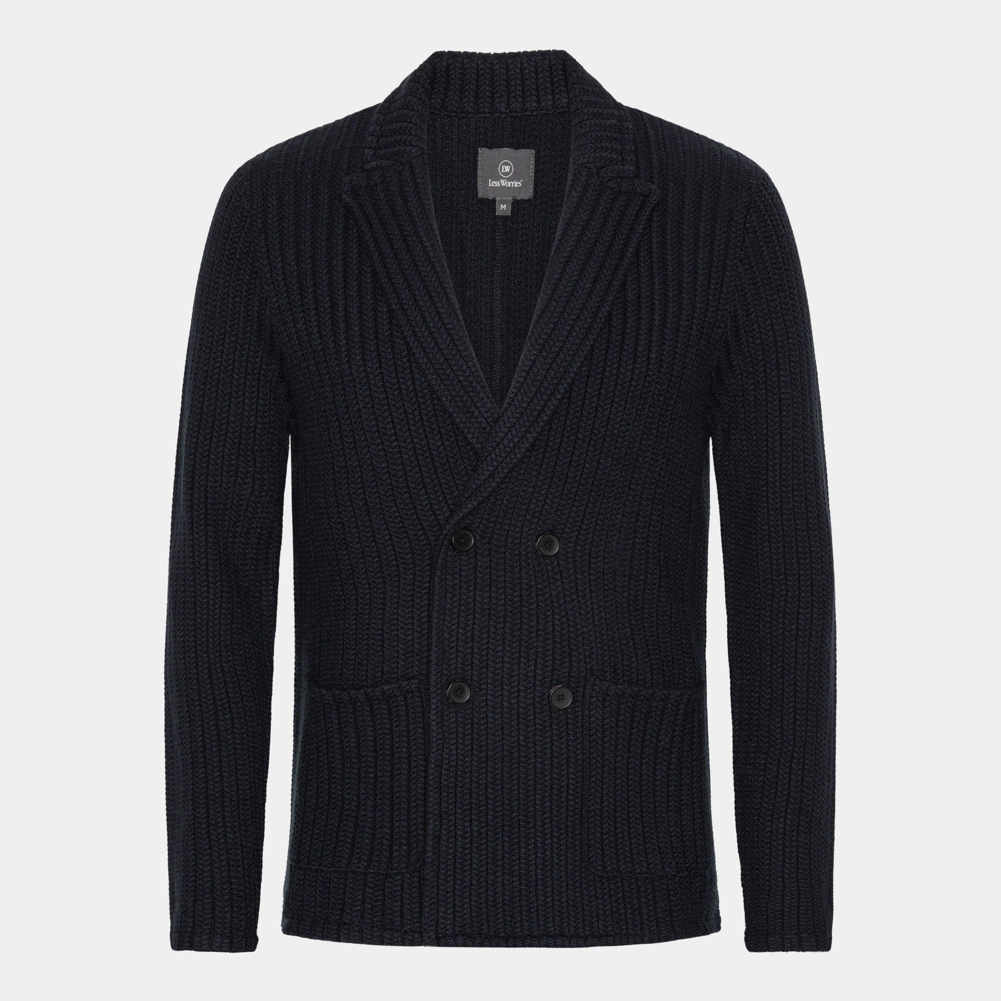 Marinblå Merino Cable Blazer