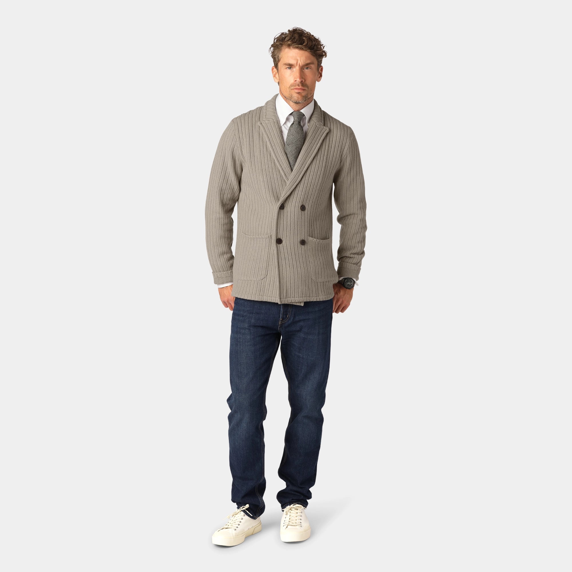 Taupe Merino Cable Blazer