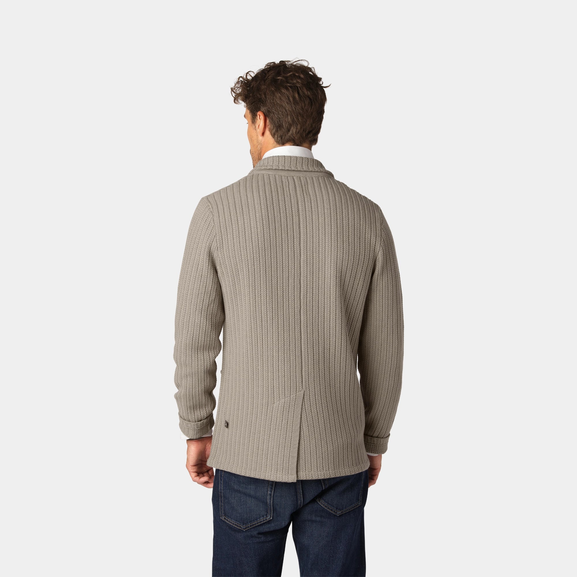 Taupe Merino Cable Blazer