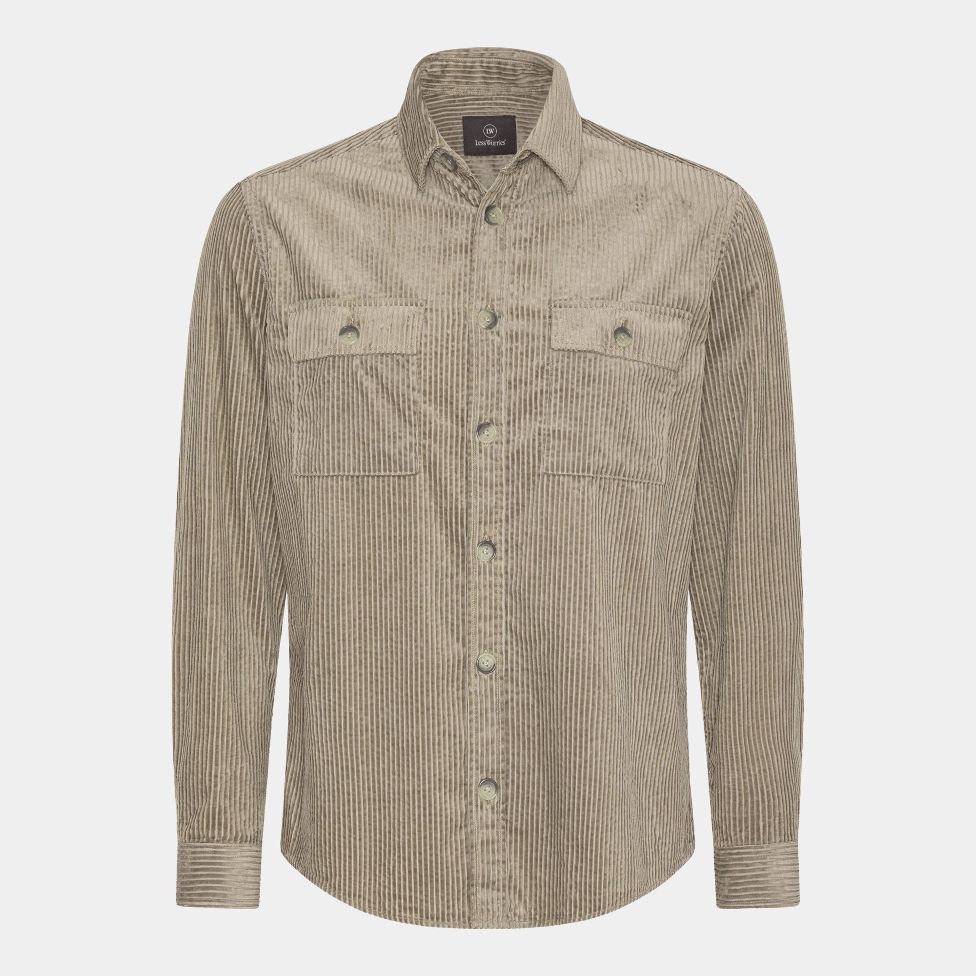 Beige Cord Skjorta