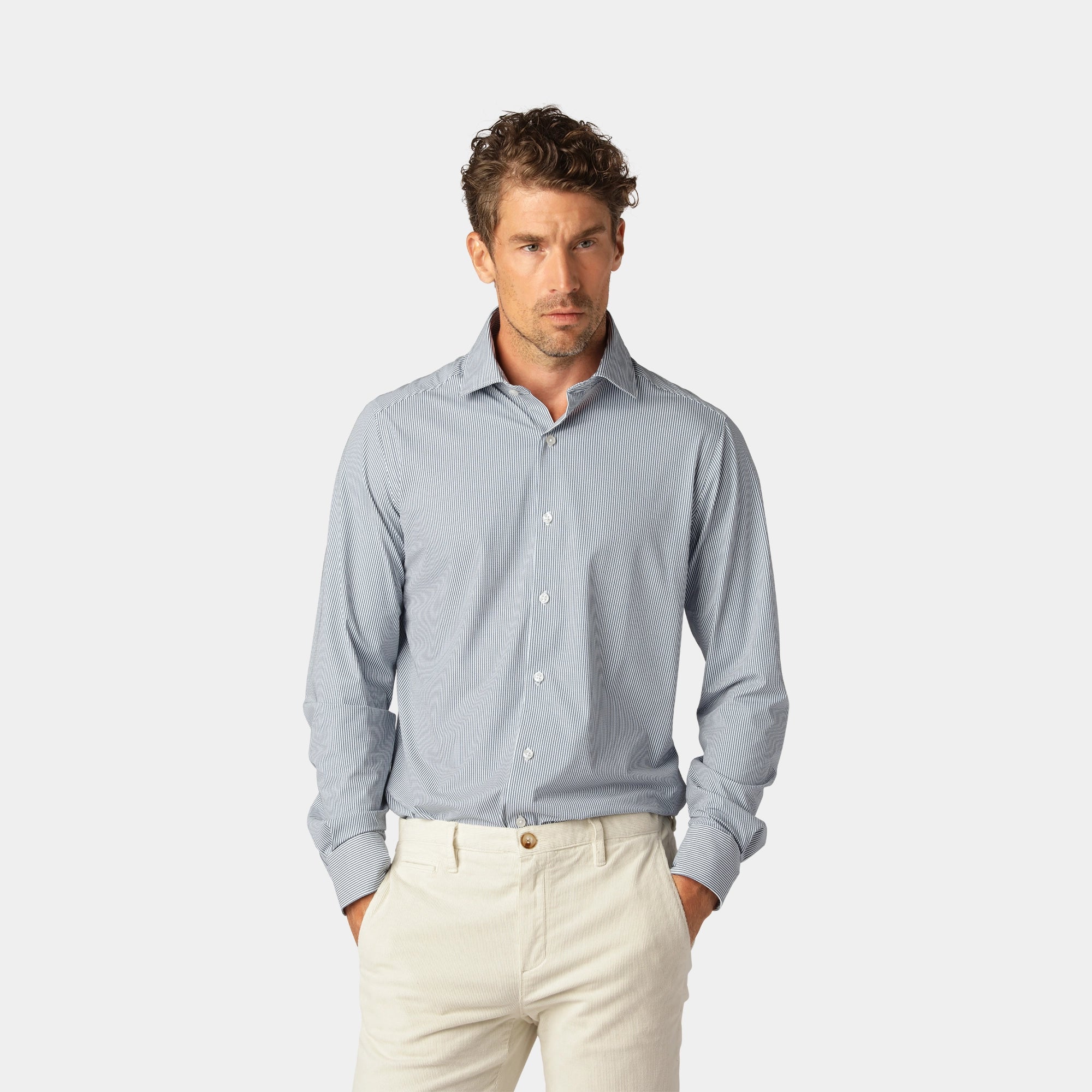 Pinstripe Stretch Skjorta
