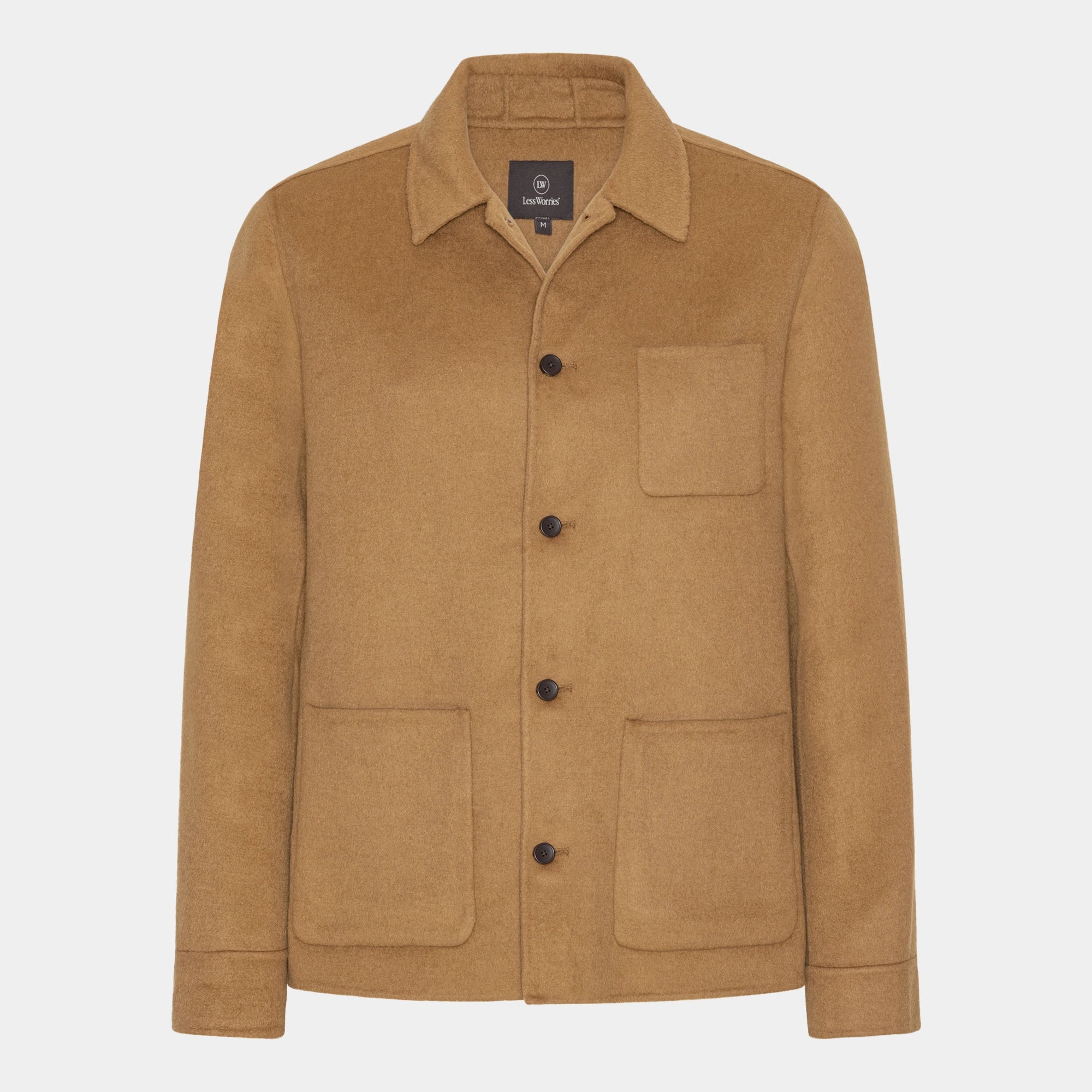 Beige Ull-Overshirt 
