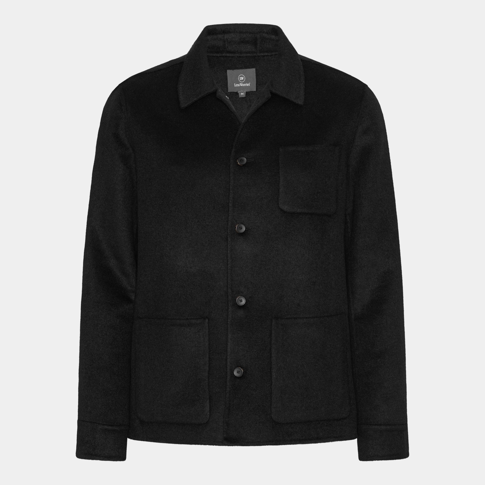 Svart Ull-Overshirt 