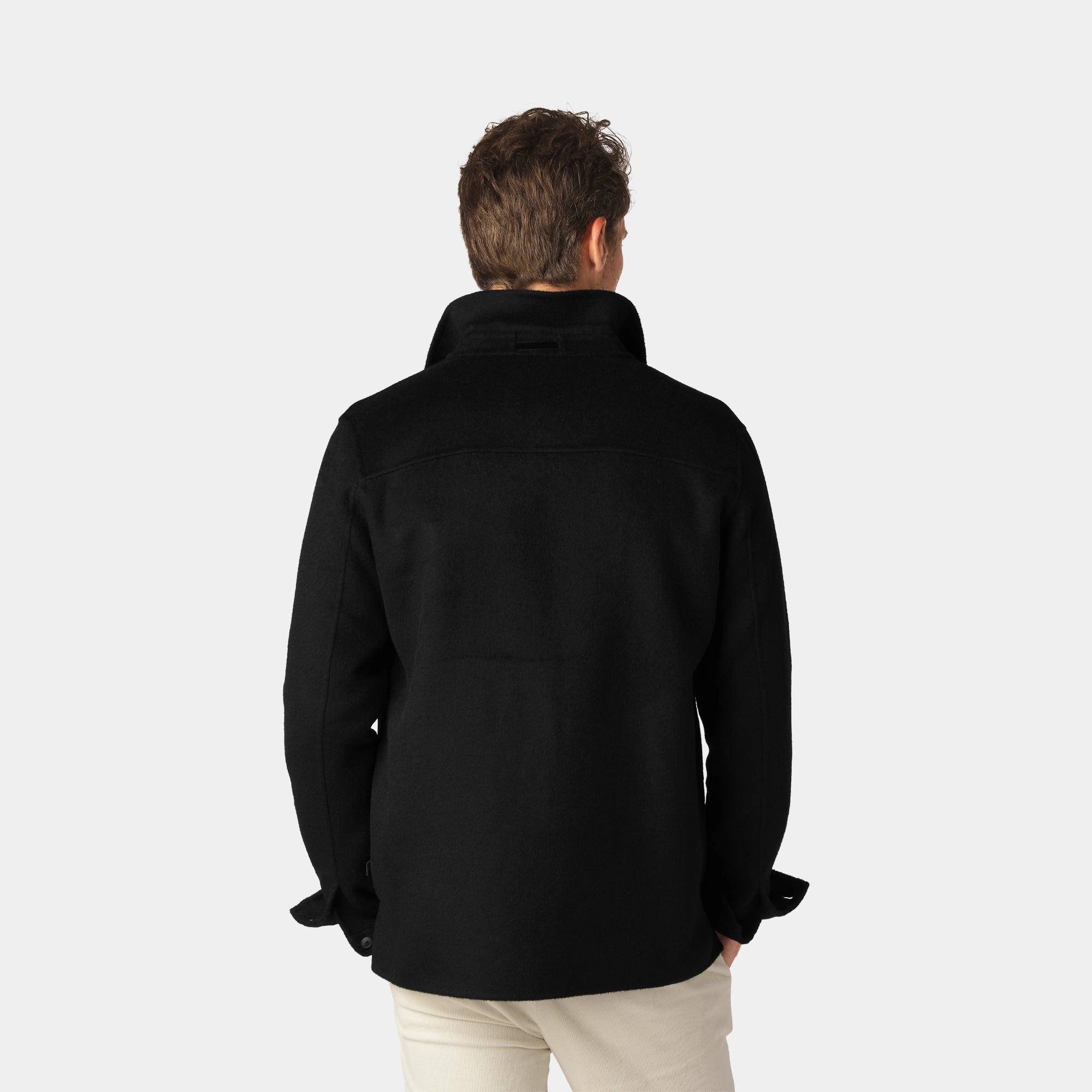 Svart Ull-Overshirt 