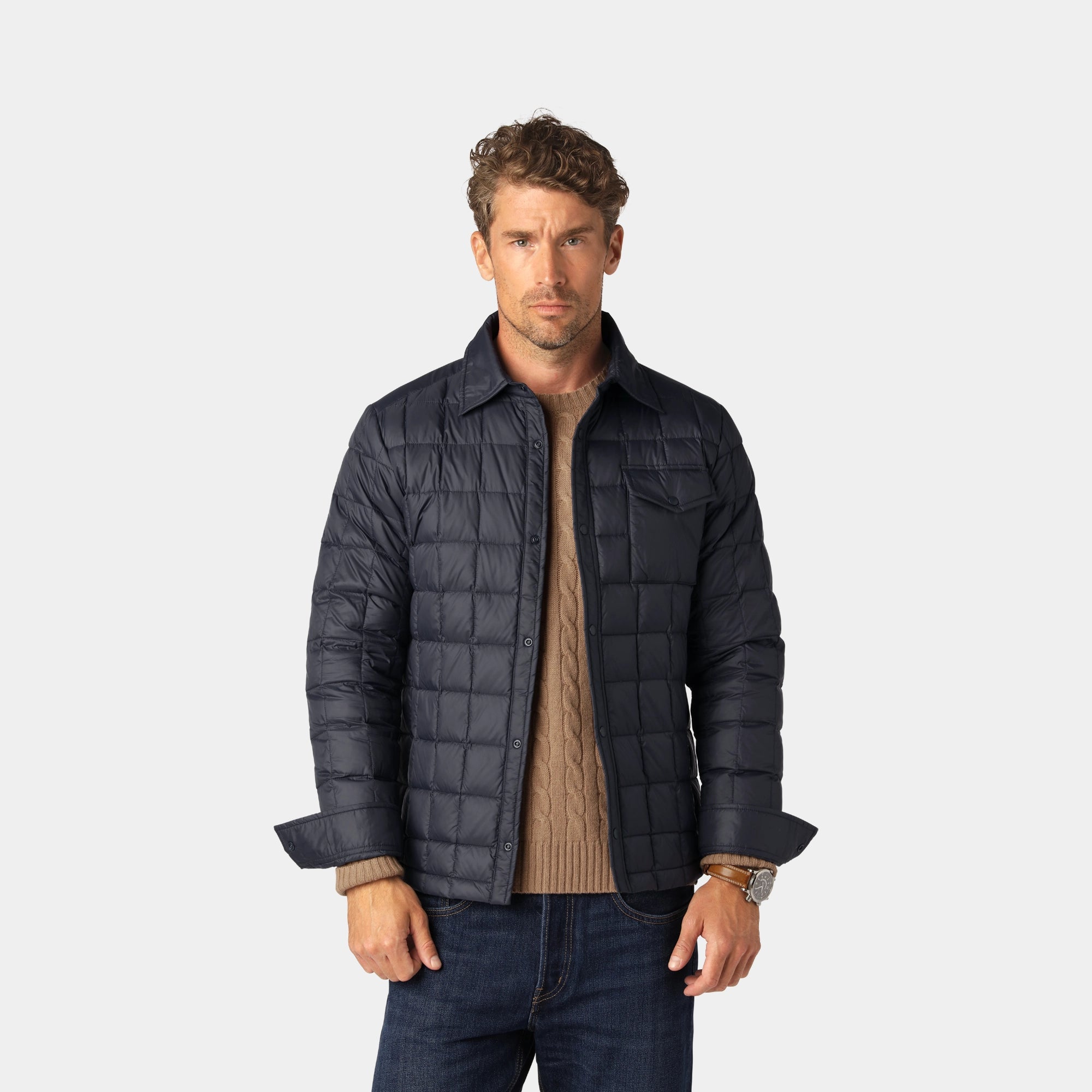 Navy Down Overshirt