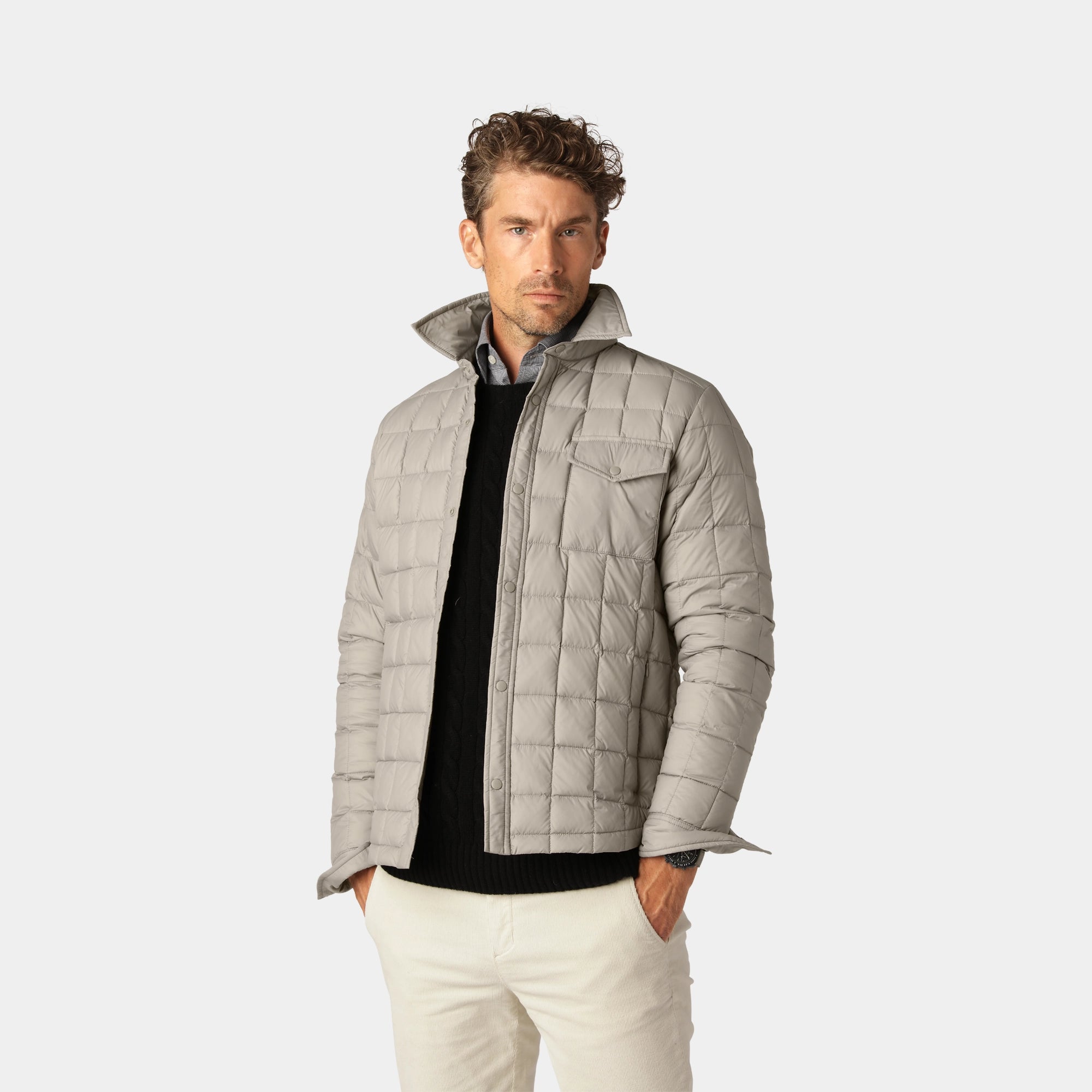 Taupe Down Overshirt