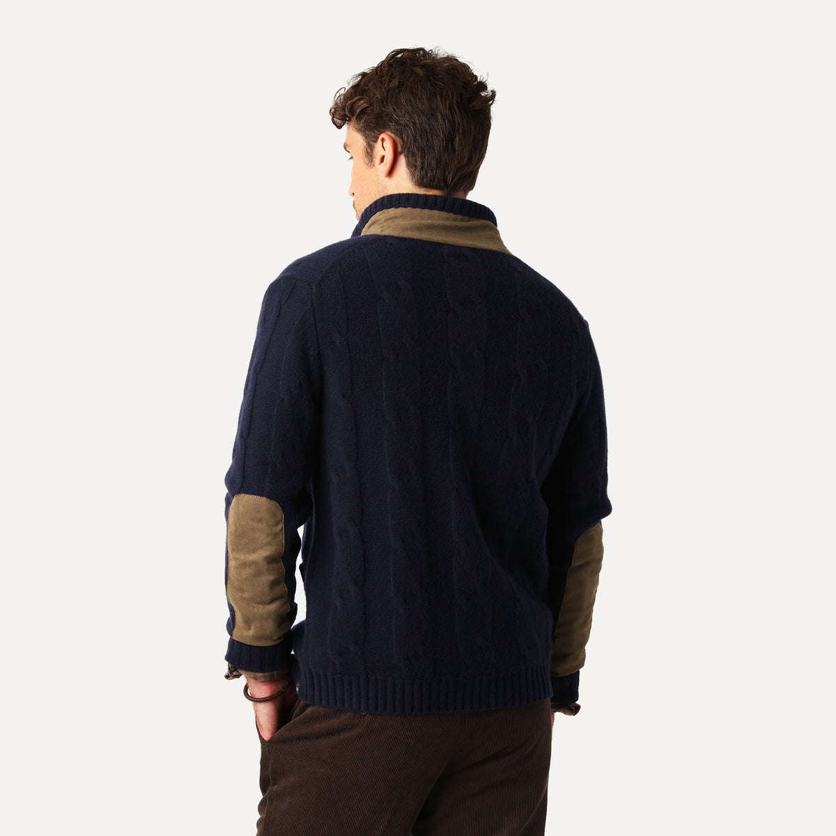 Chunky Cable Cardigan Navy
