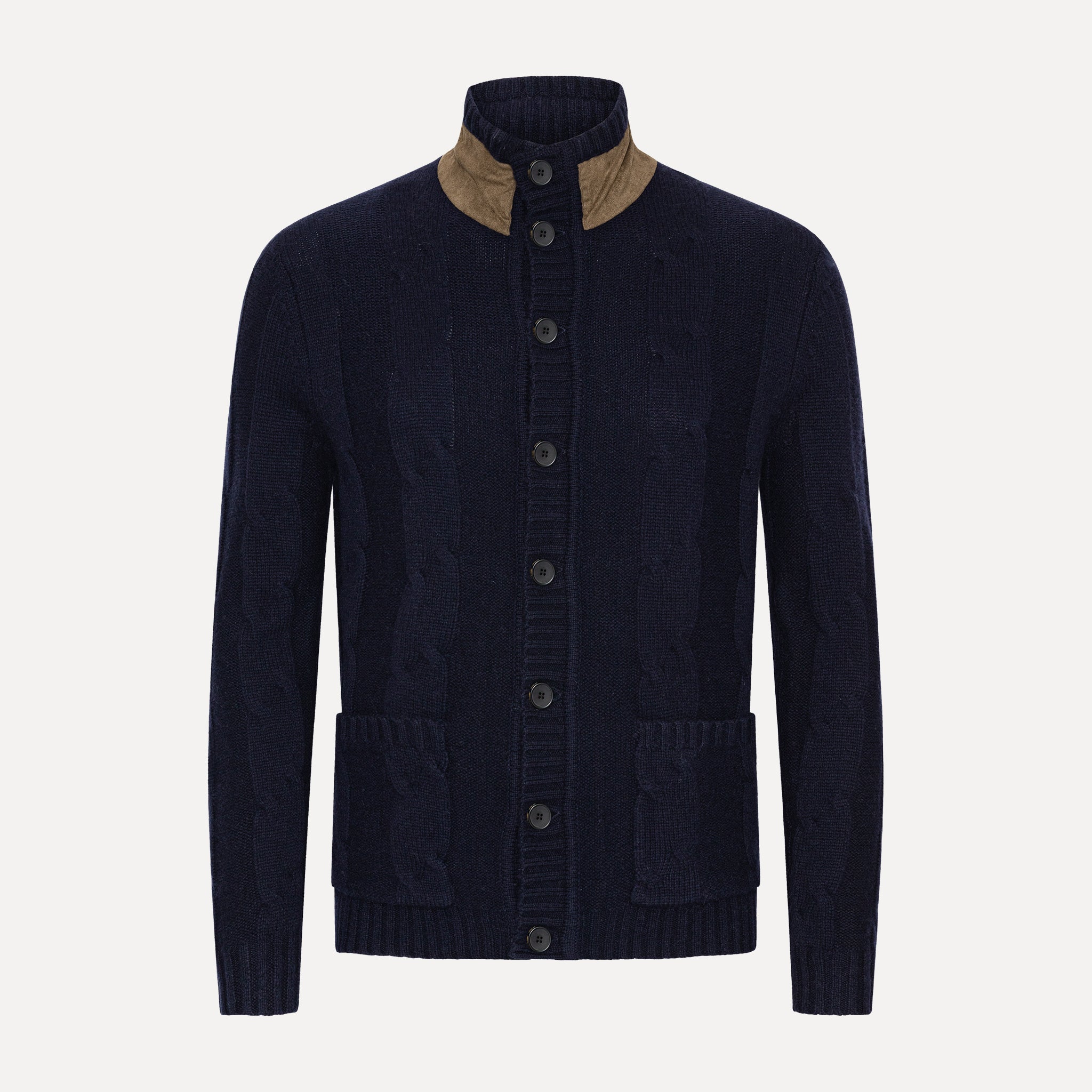 Chunky Cable Cardigan Navy