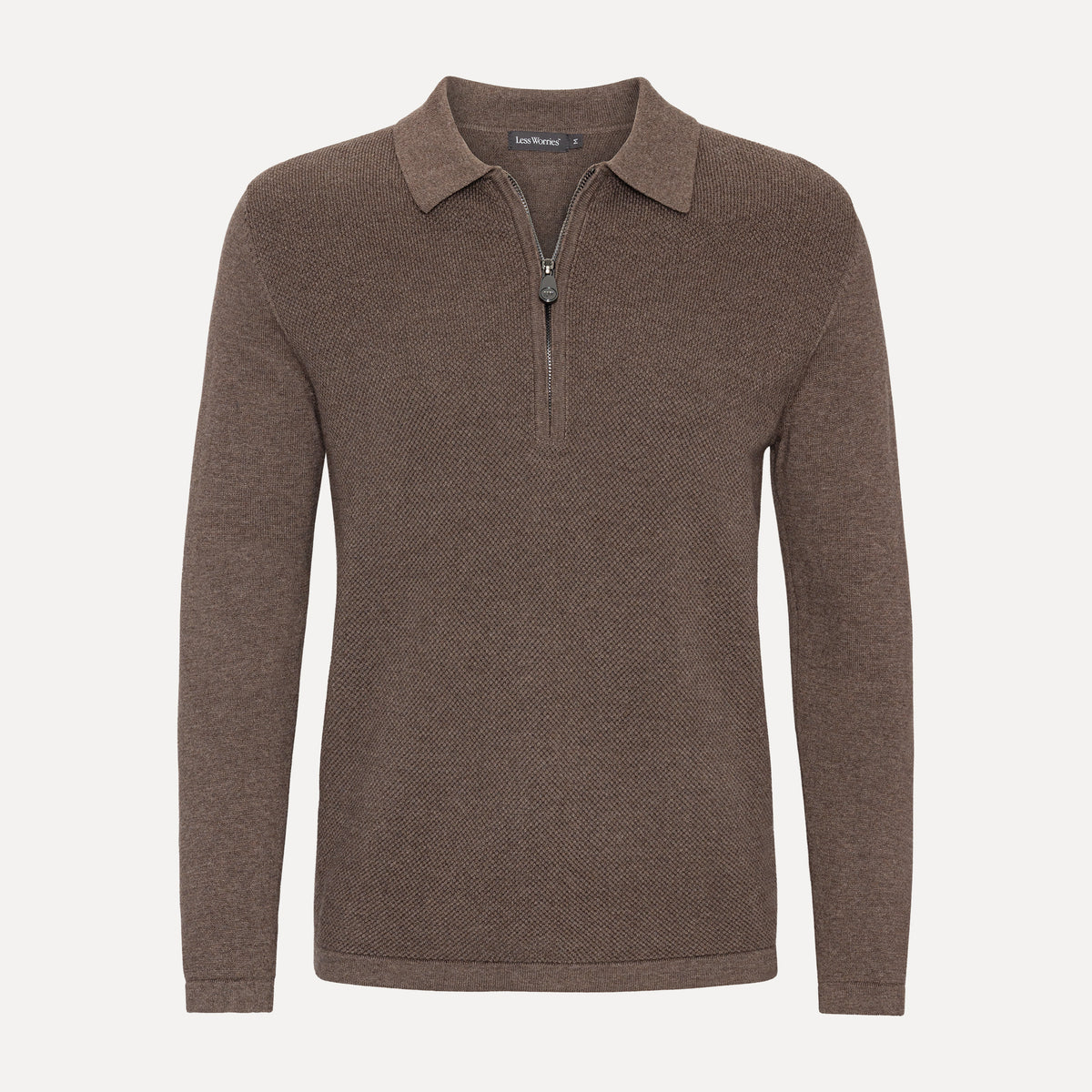 Half Zip i Bomull, Nougat