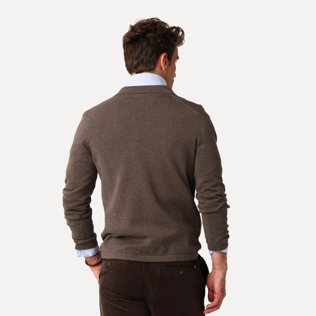 Half Zip i Bomull, Nougat