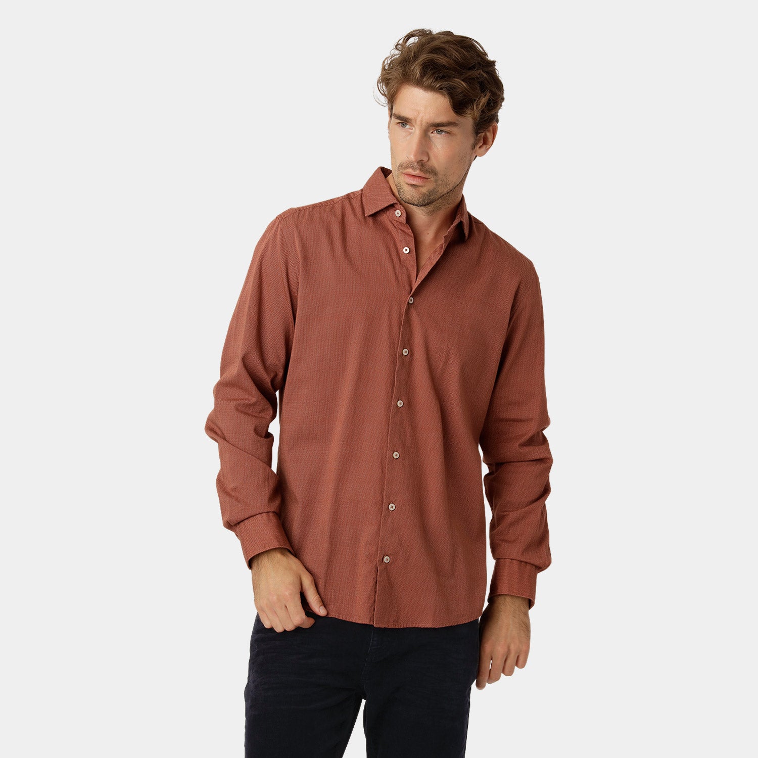 Orange Oxfordskjorta